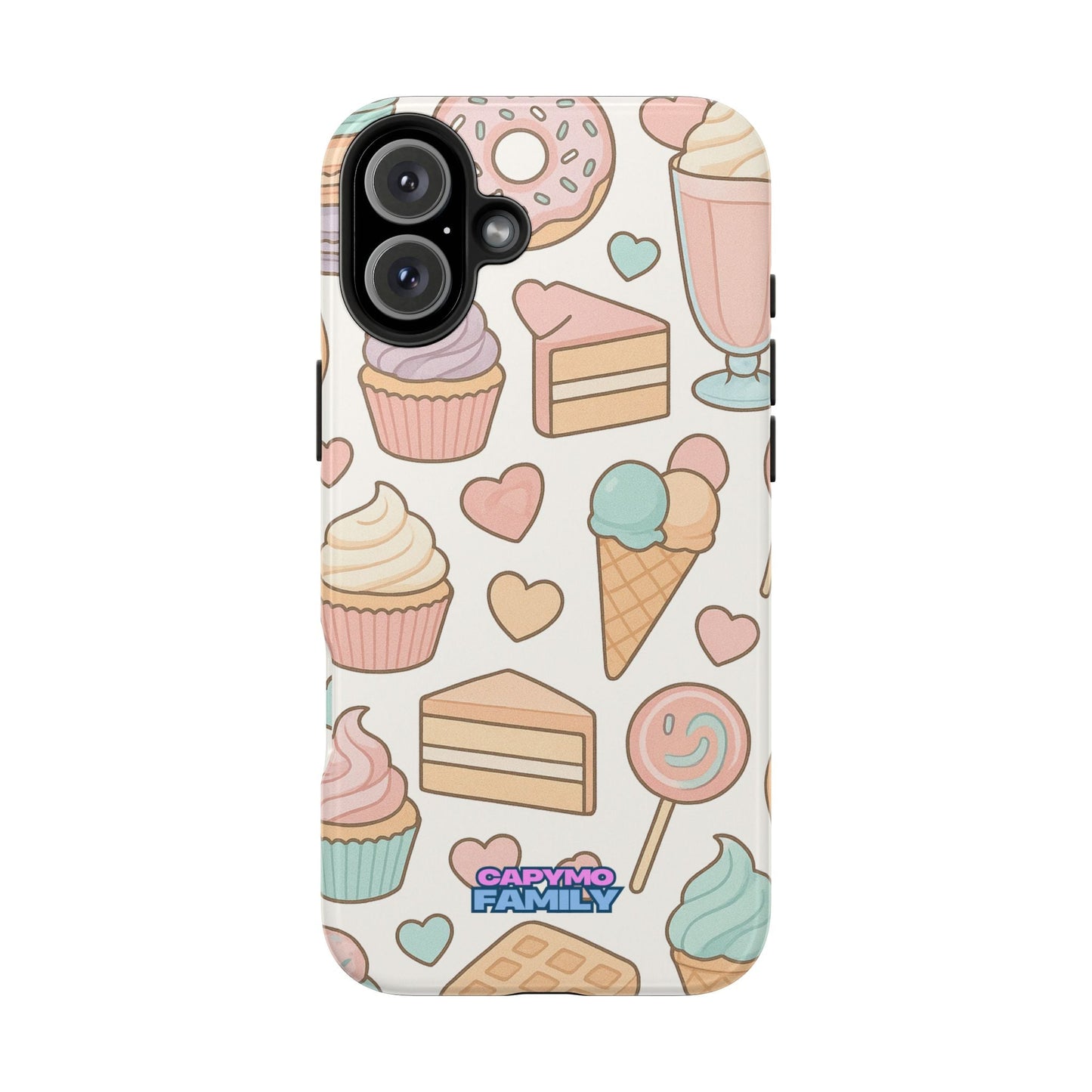 Capymo Family Kawaii Dessert Phone Case – “Sweet Tooth Collection” Ice Cream, Cake, and Candy Cute Pastel Design - Capymo Family
