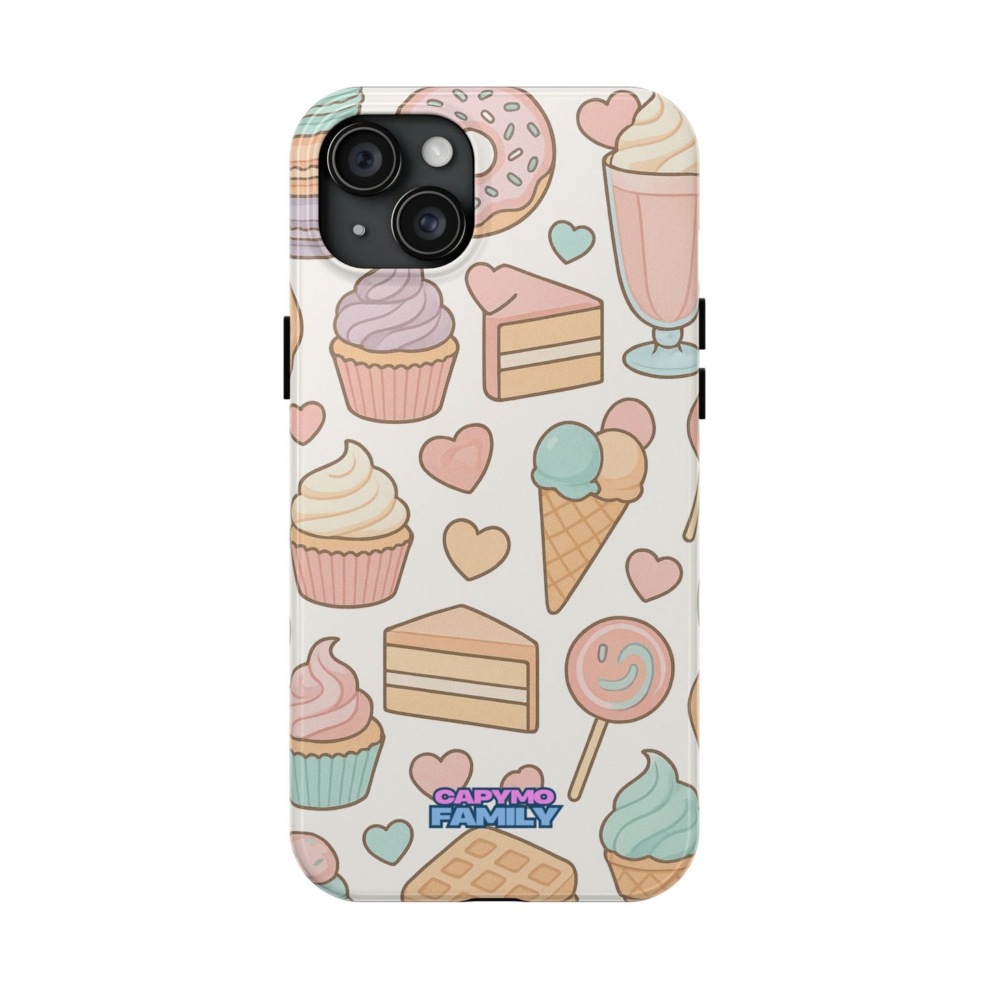 Capymo Family Kawaii Dessert Phone Case – “Sweet Tooth Collection” Ice Cream, Cake, and Candy Cute Pastel Design - Capymo Family