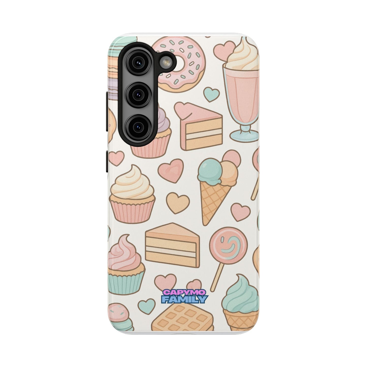 Capymo Family Kawaii Dessert Phone Case – “Sweet Tooth Collection” Ice Cream, Cake, and Candy Cute Pastel Design - Capymo Family