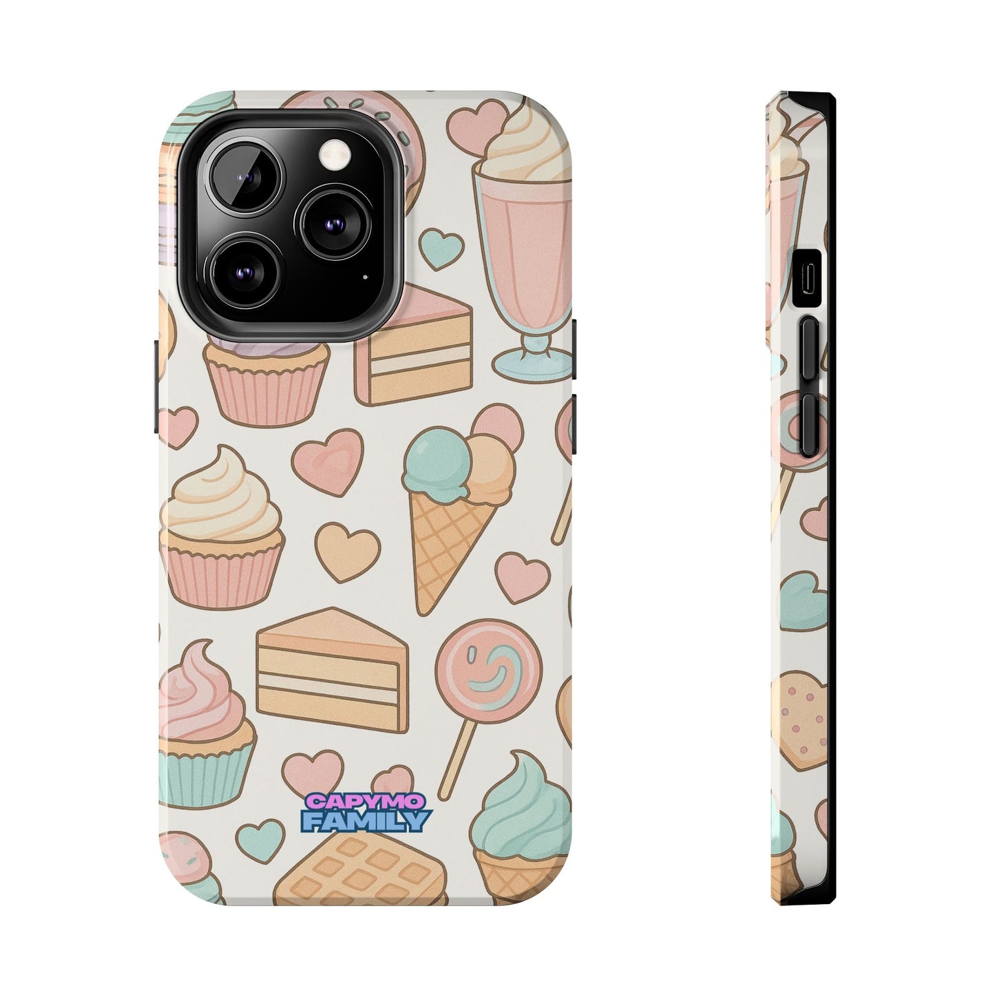 Capymo Family Kawaii Dessert Phone Case – “Sweet Tooth Collection” Ice Cream, Cake, and Candy Cute Pastel Design - Capymo Family
