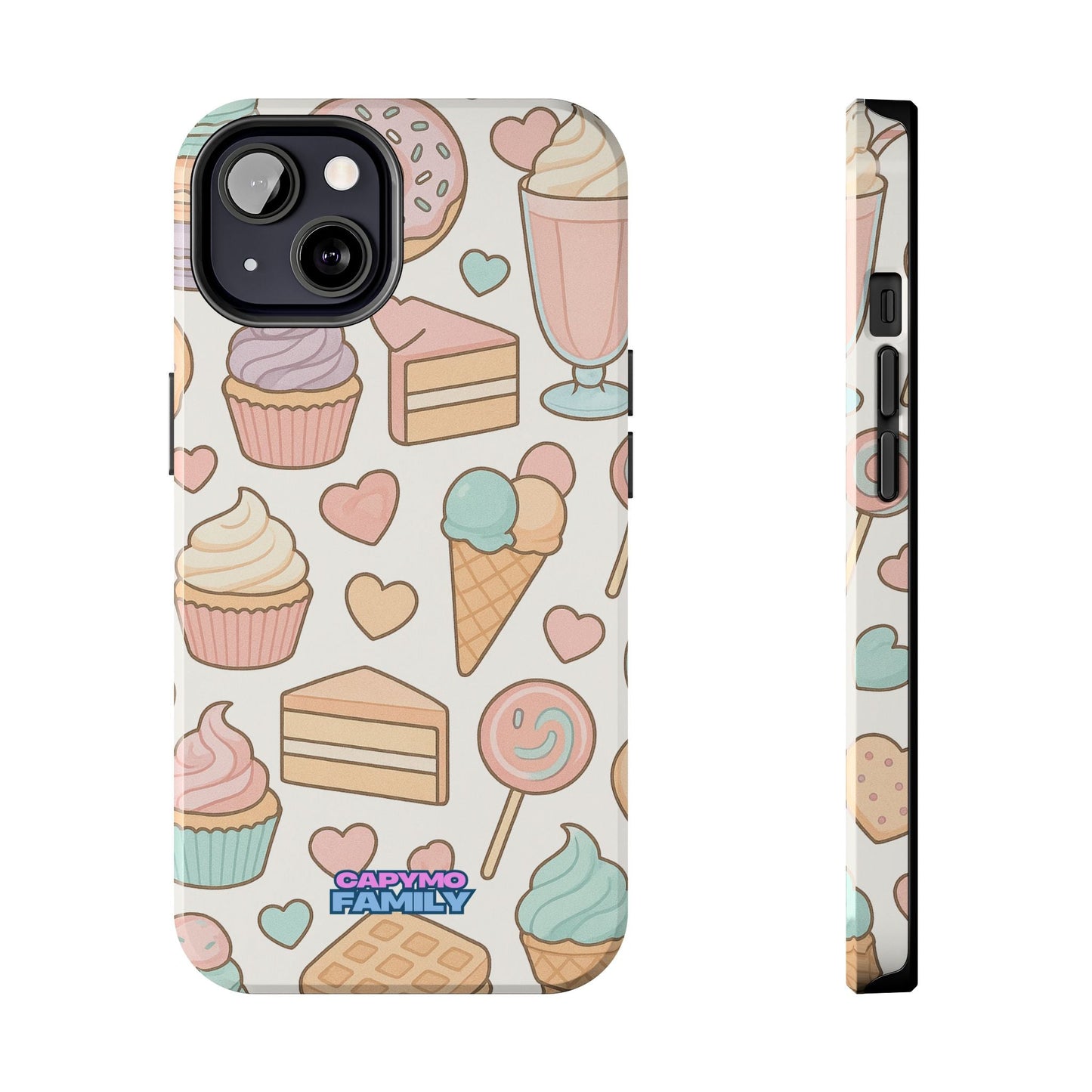 Capymo Family Kawaii Dessert Phone Case – “Sweet Tooth Collection” Ice Cream, Cake, and Candy Cute Pastel Design - Capymo Family