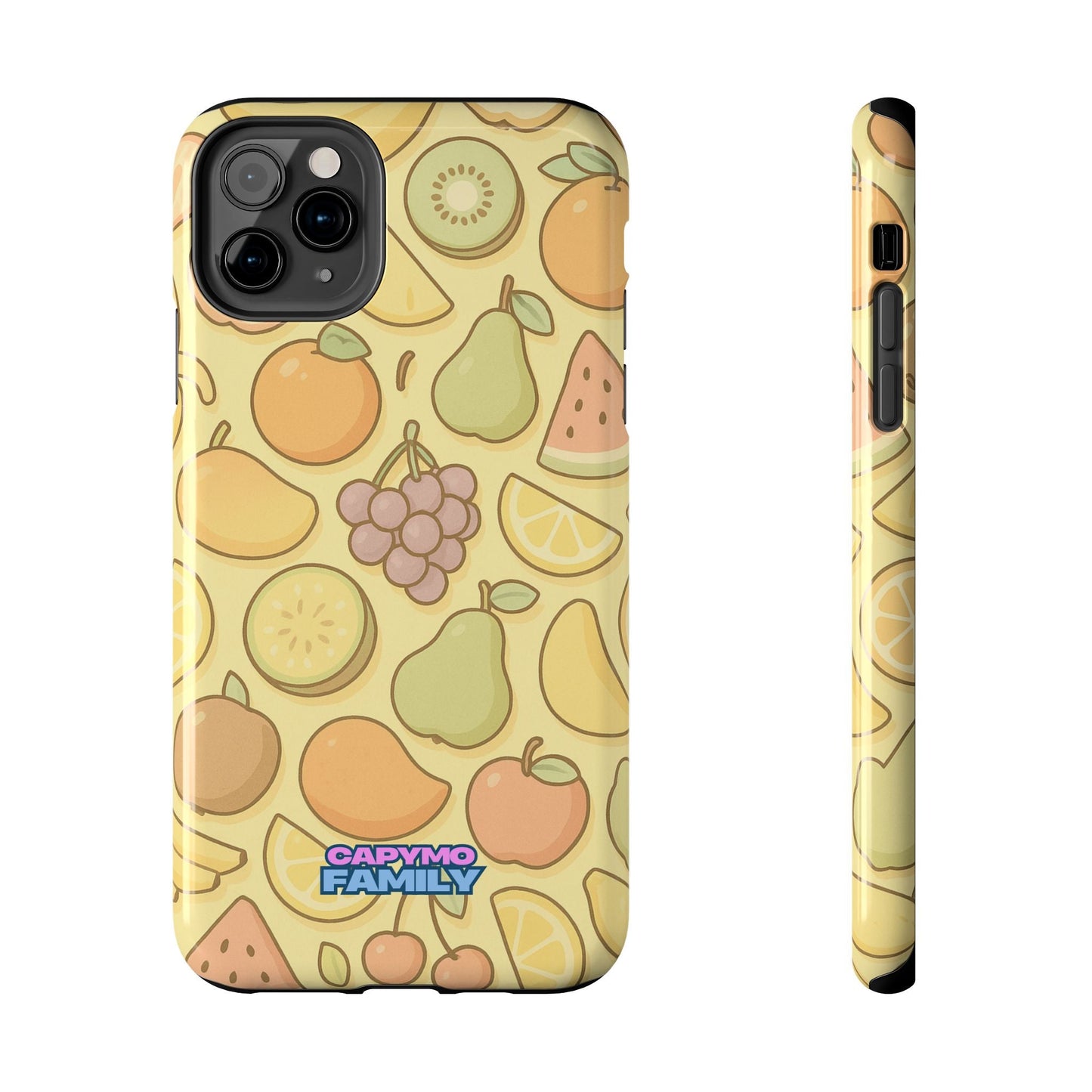 Capymo Family Kawaii Fruit Phone Case – Cute Aesthetic iPhone Cover with Citrus & Summer Vibes - Capymo Family