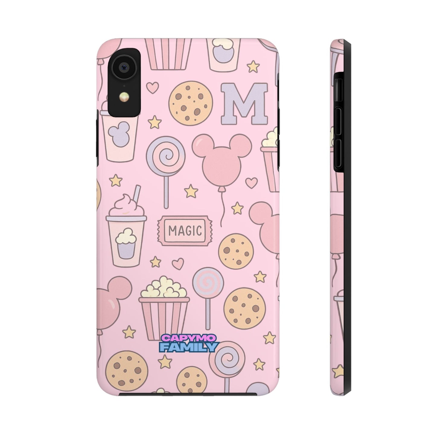 Capymo Family Kawaii Magic Snack Phone Case – Pastel Candy, Popcorn & Cookie Pattern Cover - Capymo Family