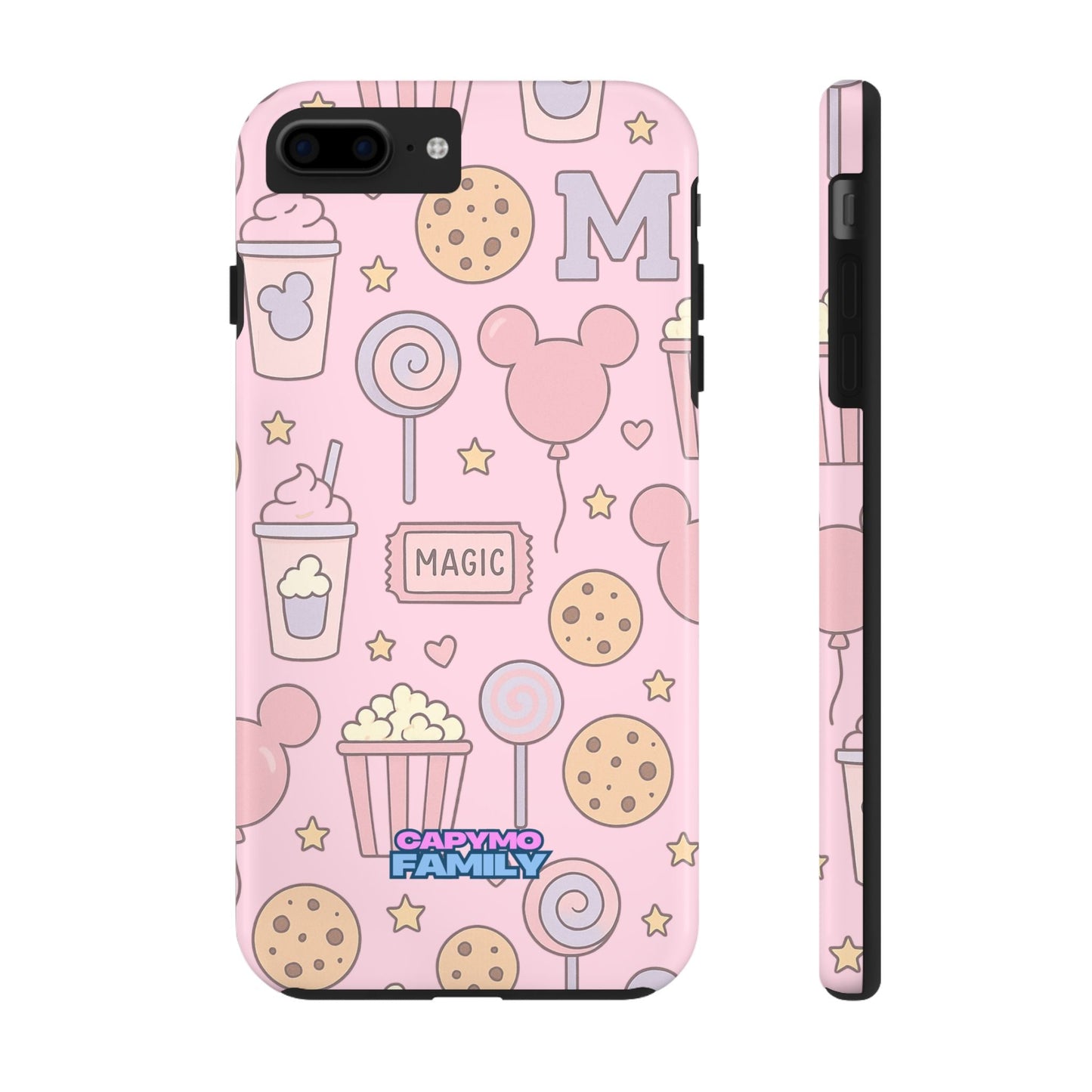 Capymo Family Kawaii Magic Snack Phone Case – Pastel Candy, Popcorn & Cookie Pattern Cover - Capymo Family