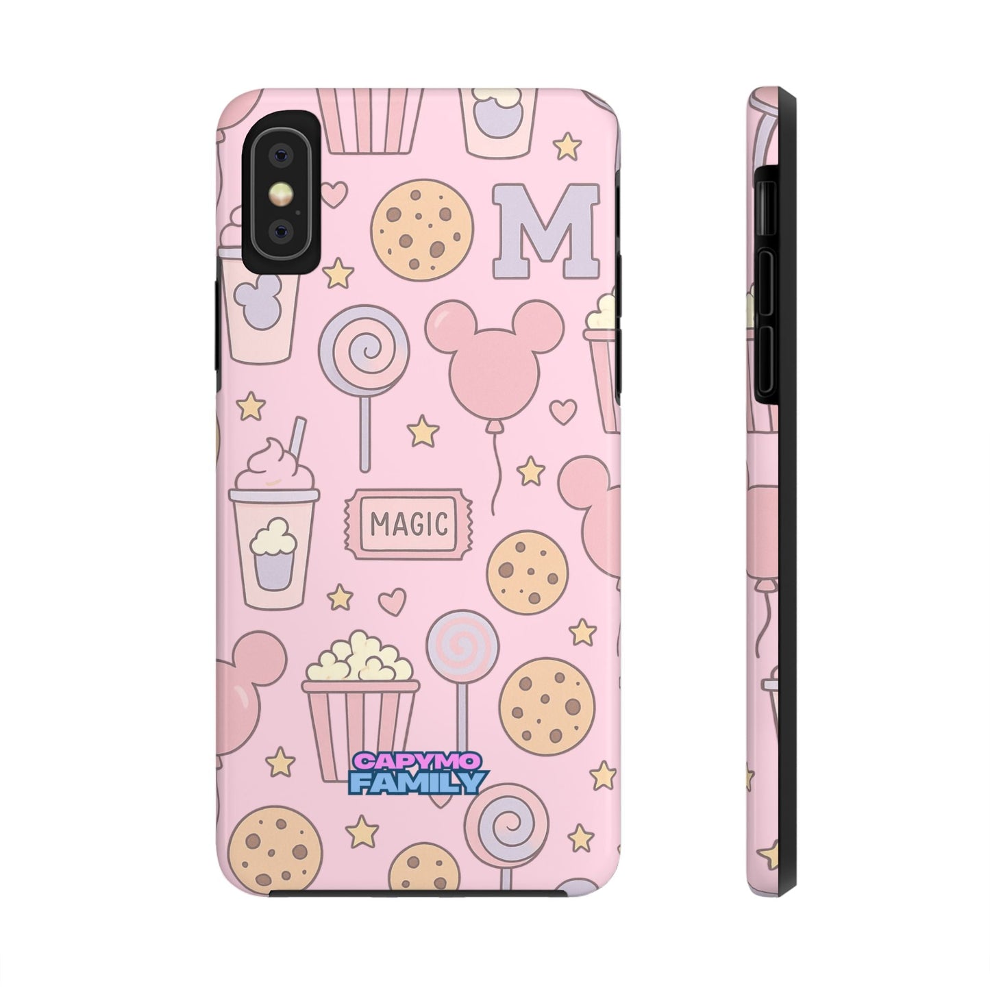 Capymo Family Kawaii Magic Snack Phone Case – Pastel Candy, Popcorn & Cookie Pattern Cover - Capymo Family