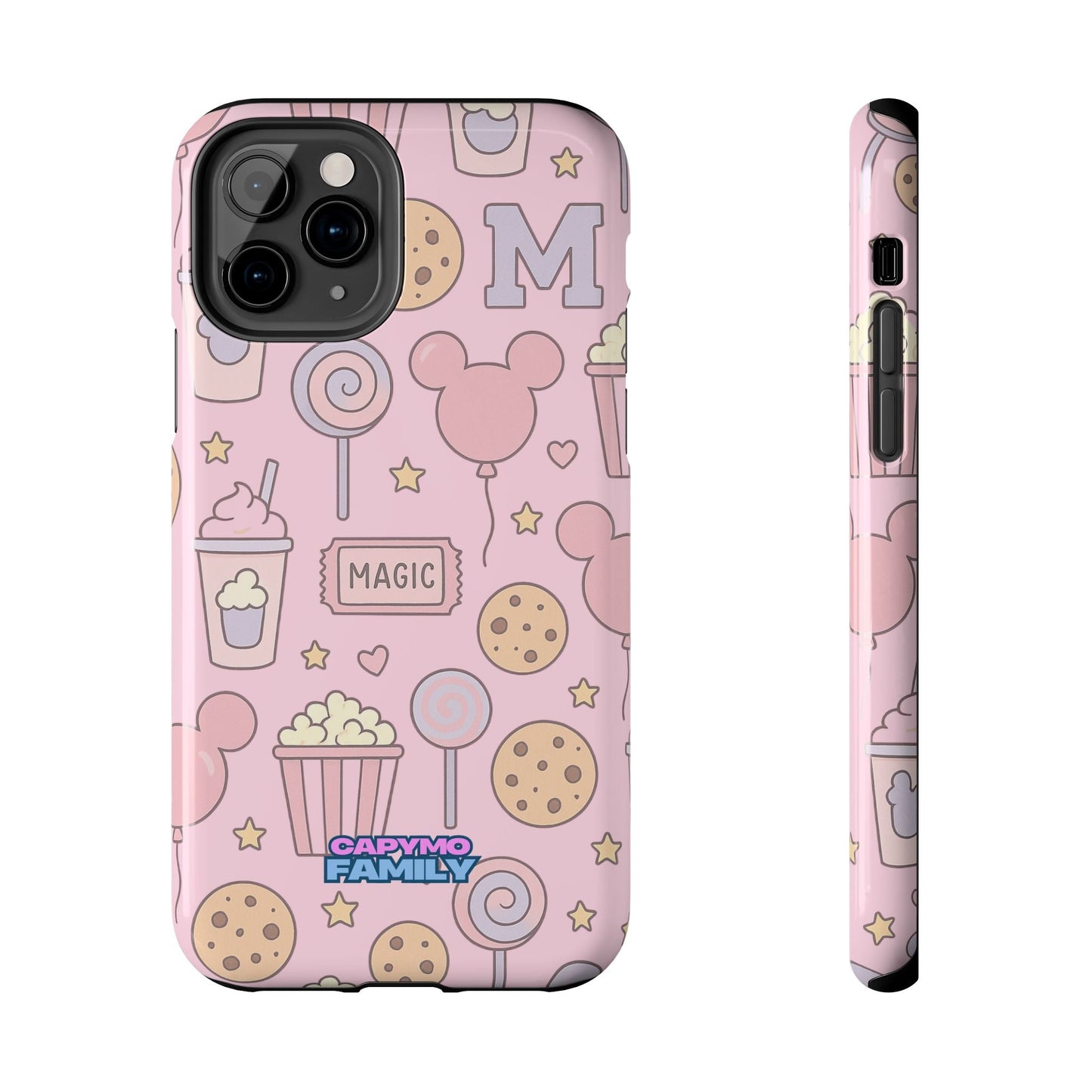 Capymo Family Kawaii Magic Snack Phone Case – Pastel Candy, Popcorn & Cookie Pattern Cover - Capymo Family