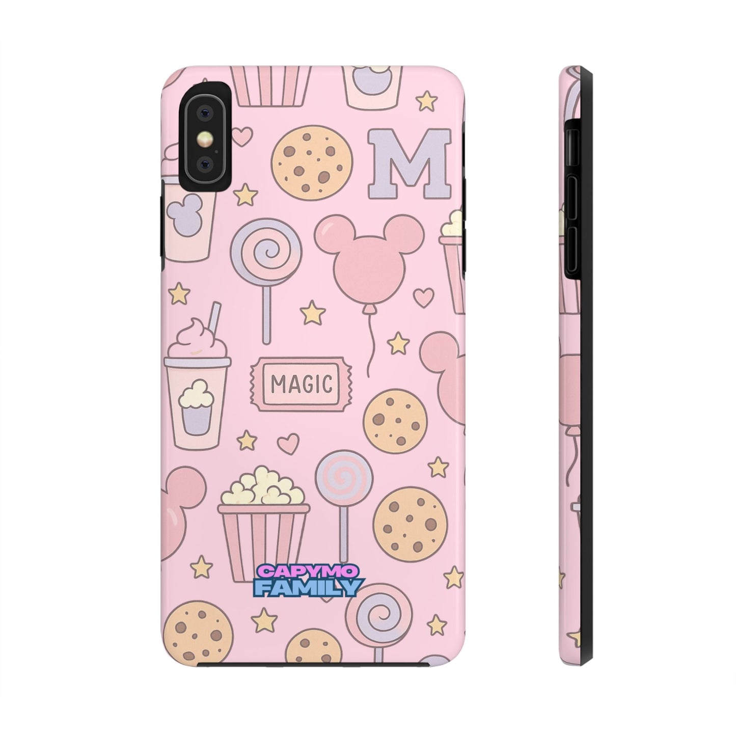 Capymo Family Kawaii Magic Snack Phone Case – Pastel Candy, Popcorn & Cookie Pattern Cover - Capymo Family