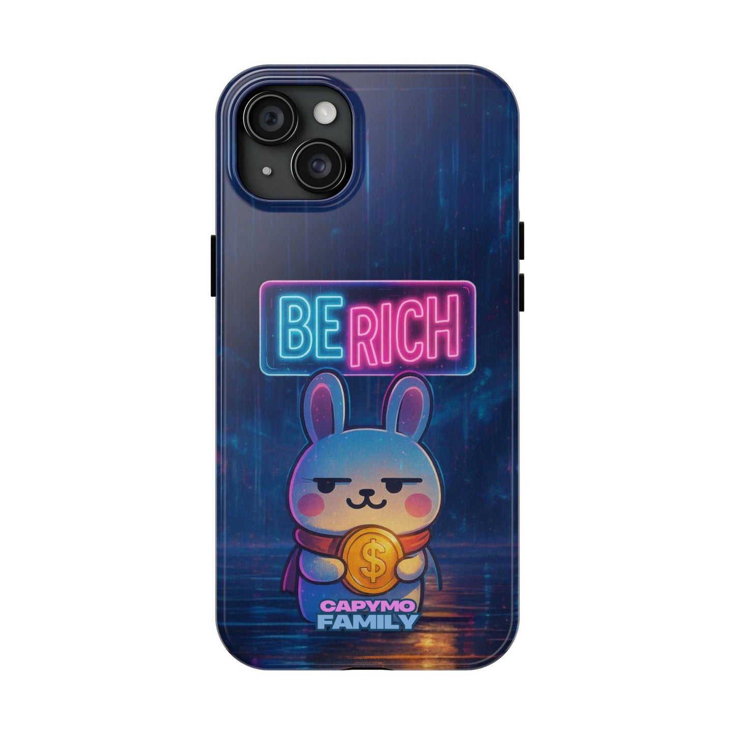 Capymo Family Lucky Cute Cartoon Bunny Tough Phone Case – “Be Rich” Bunny "Toto" Phone Case - Capymo Family