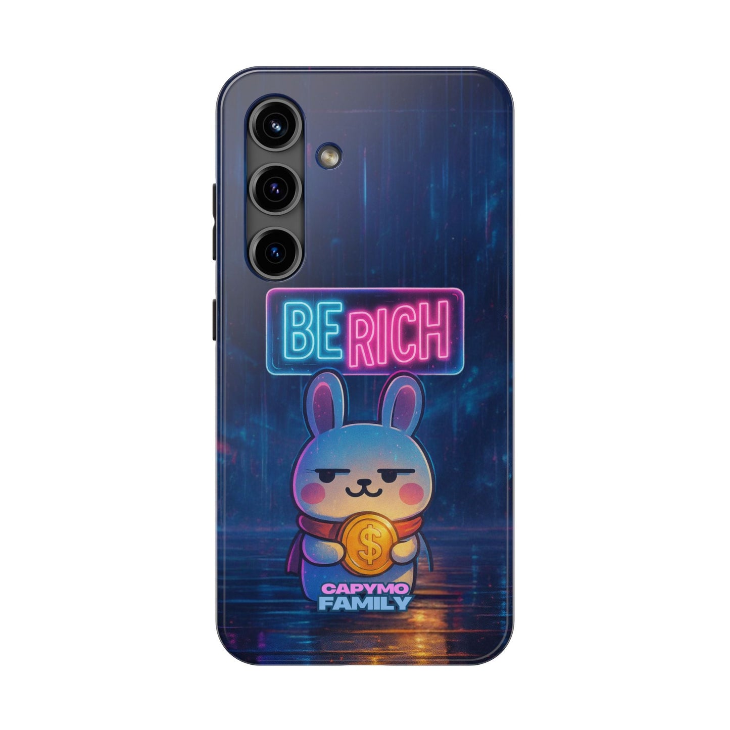 Capymo Family Lucky Cute Cartoon Bunny Tough Phone Case – “Be Rich” Bunny "Toto" Phone Case - Capymo Family