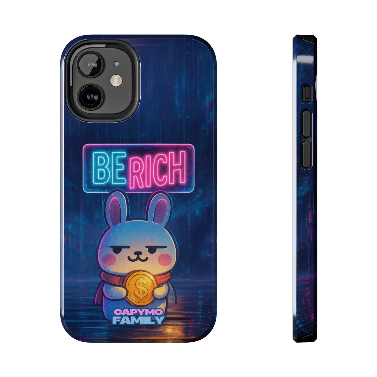 Capymo Family Lucky Cute Cartoon Bunny Tough Phone Case – “Be Rich” Bunny "Toto" Phone Case - Capymo Family