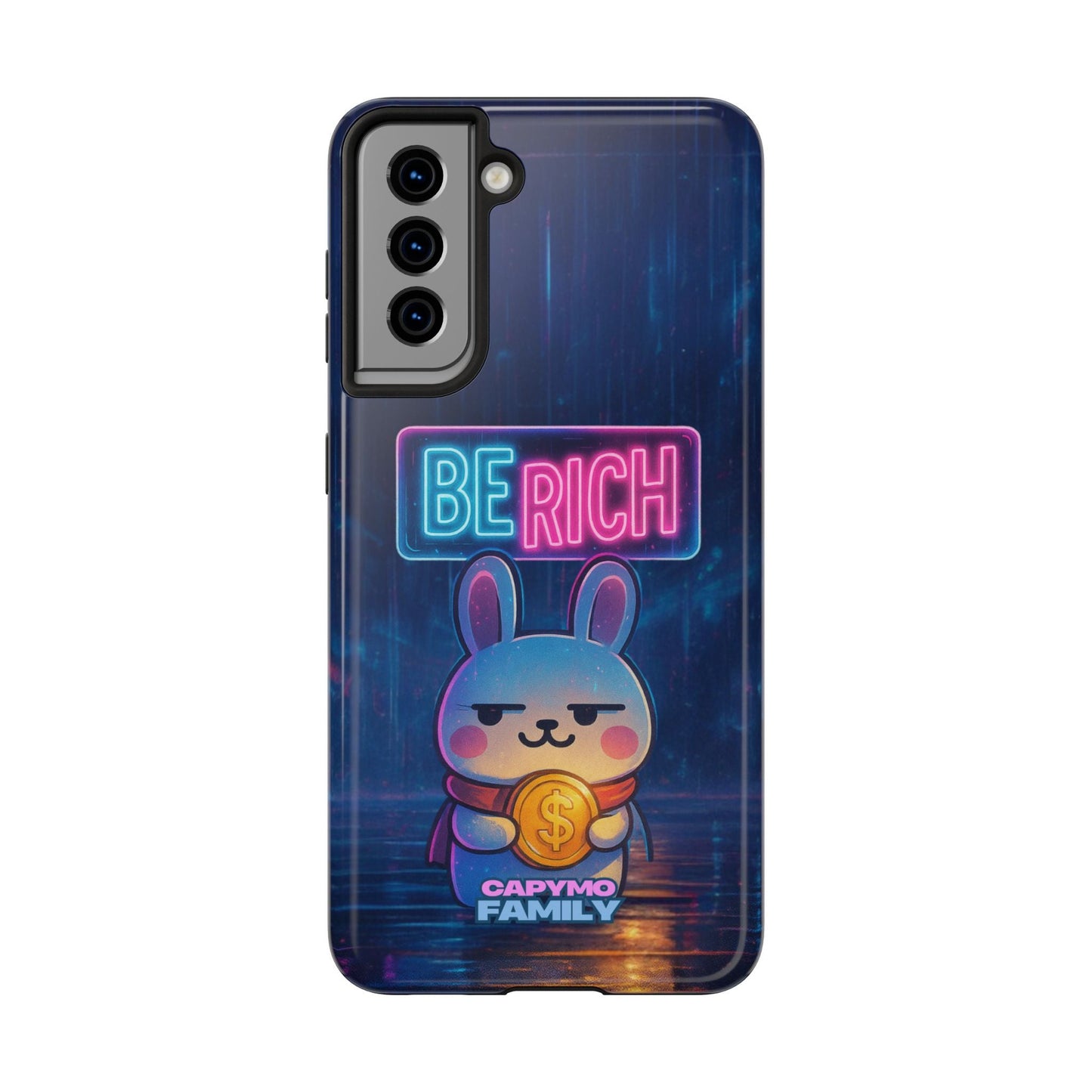 Capymo Family Lucky Cute Cartoon Bunny Tough Phone Case – “Be Rich” Bunny "Toto" Phone Case - Capymo Family