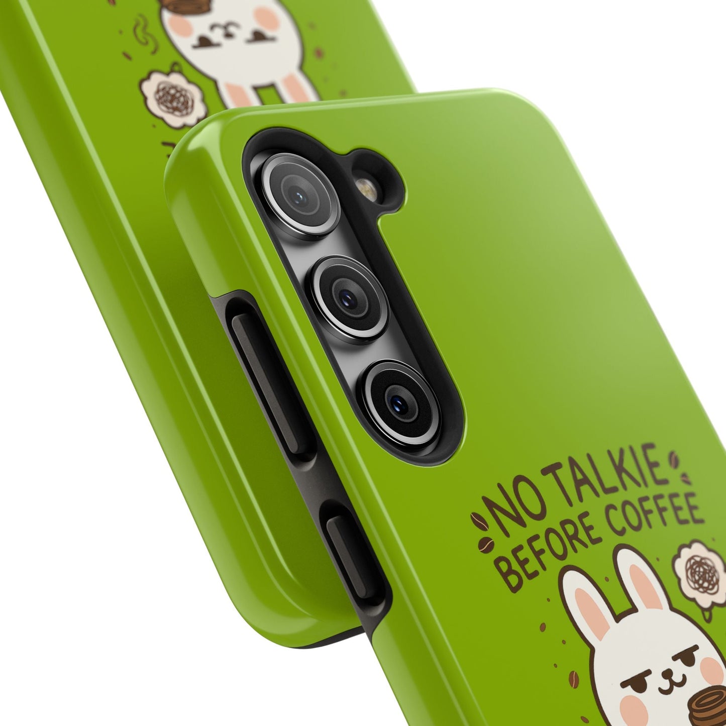 Capymo Family “No Talkie Before Coffee” Phone Case – Grumpy Bunny Morning Mood - Capymo Family
