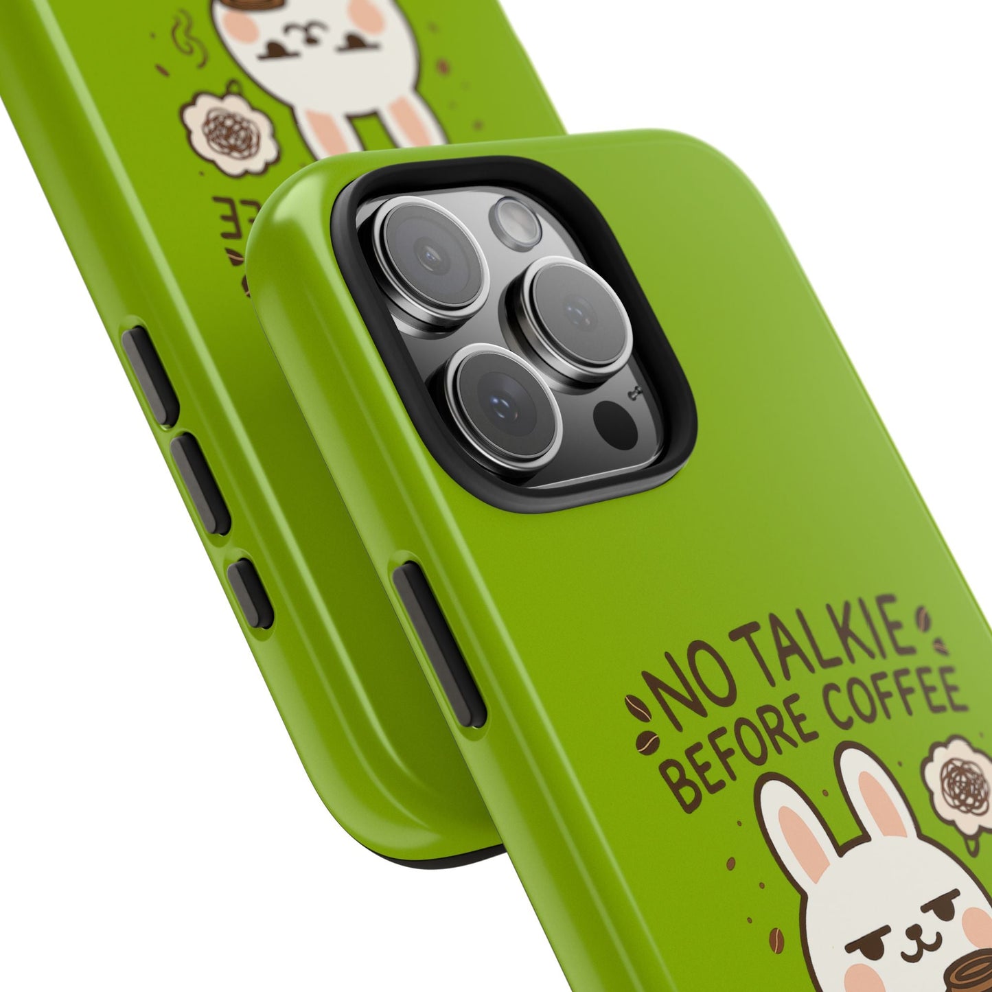Capymo Family “No Talkie Before Coffee” Phone Case – Grumpy Bunny Morning Mood - Capymo Family
