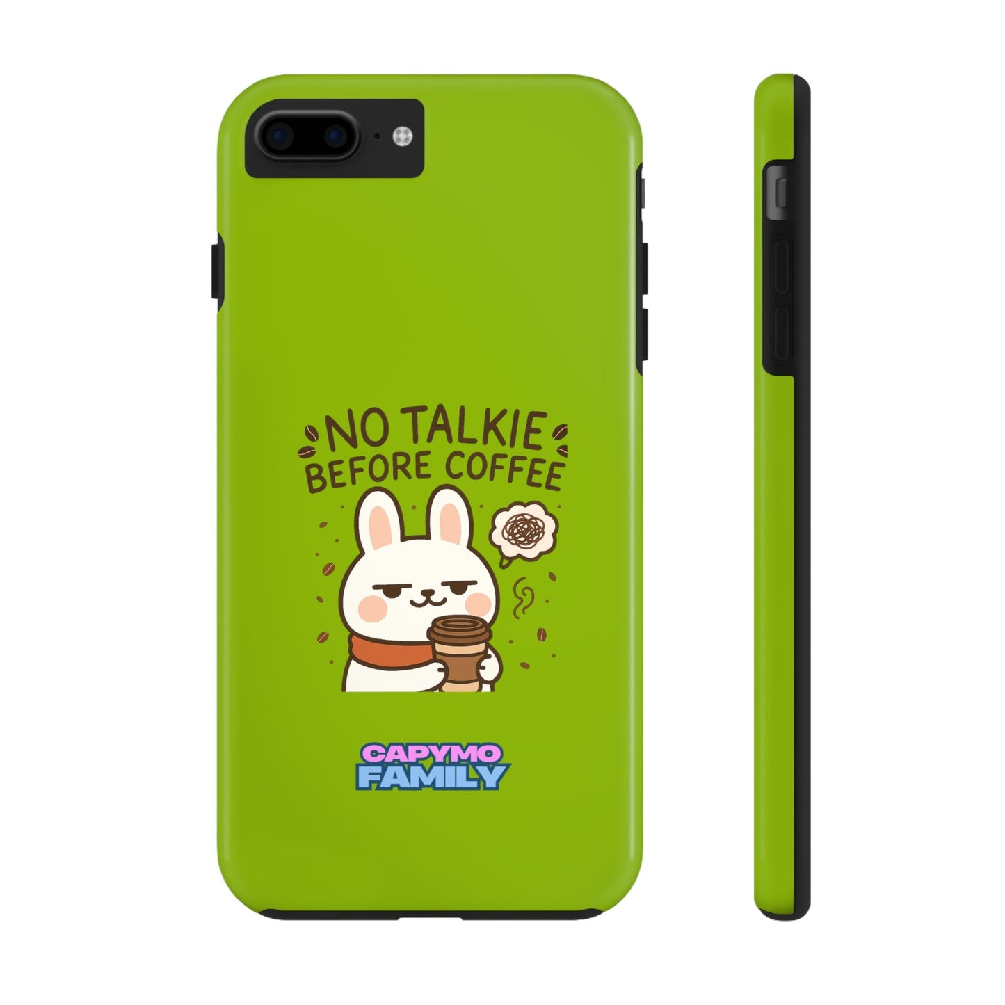 Capymo Family “No Talkie Before Coffee” Phone Case – Grumpy Bunny Morning Mood - Capymo Family