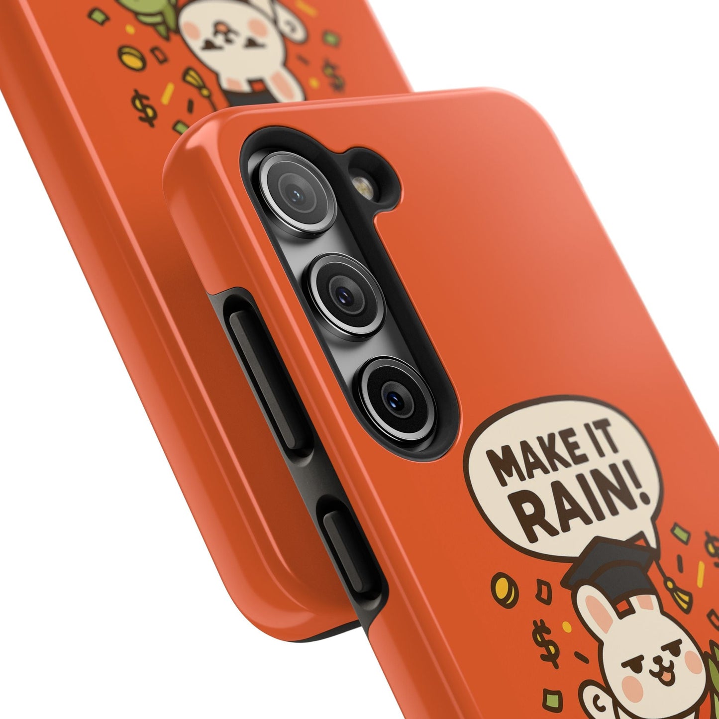 Capymo Family Playful Cute Cartoon Bunny Tough Phone Case –"Make It Rain" Bunny "Toto" Phone Case - Capymo Family