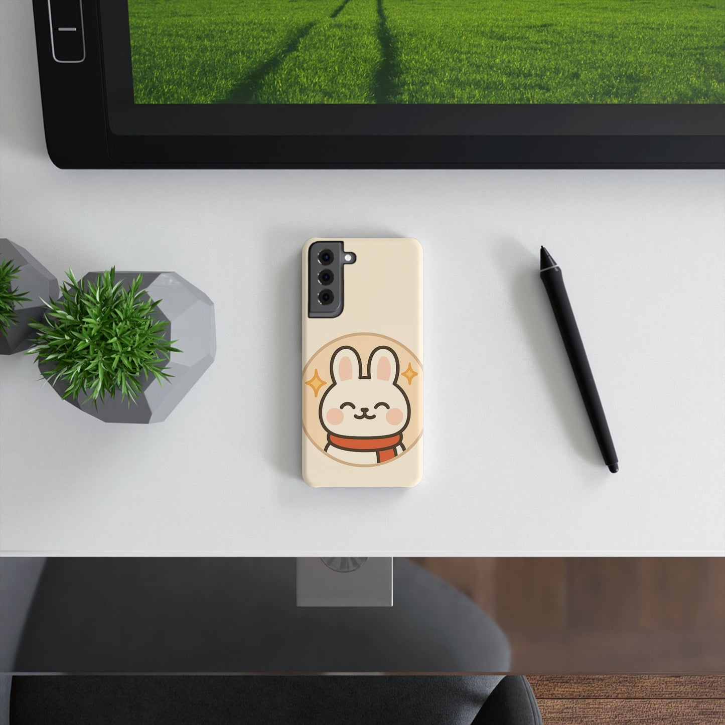 Cute Bunny Slim Snap Case for Phone, Kawaii Phone Cover, Gift for Animal Lovers, Custom Mobile Case, Spring Accessories - Capymo Family