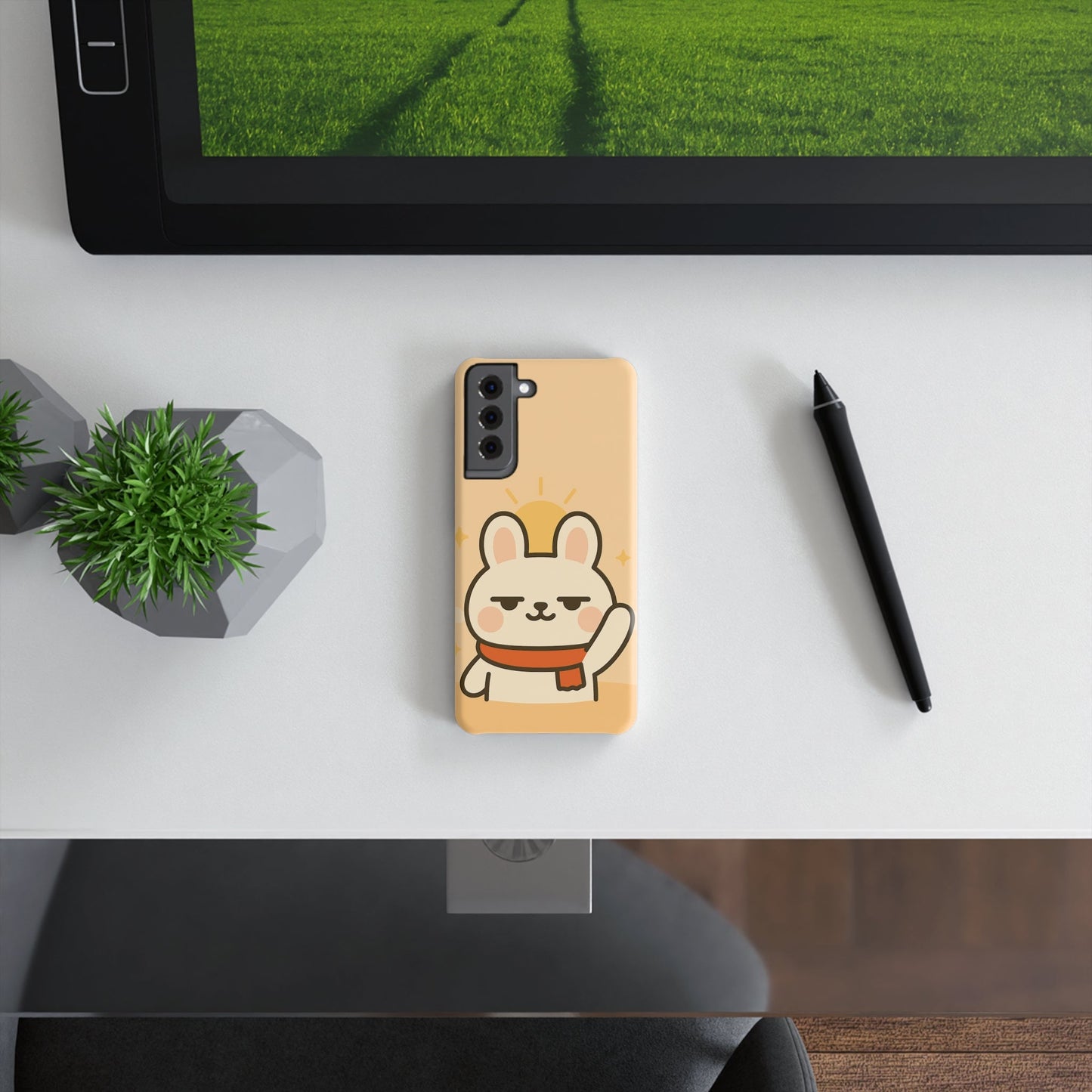 Cute Bunny Slim Snap Case, Phone Cover for Animal Lovers, Gifts for Kids, Chic Tech Accessory, Spring & Birthday Celebrations - Capymo Family