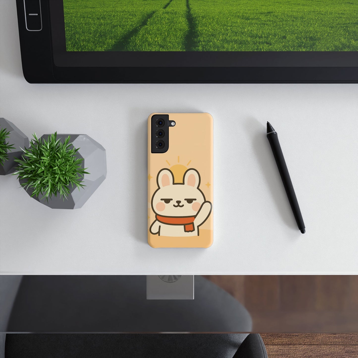 Cute Bunny Slim Snap Case, Phone Cover for Animal Lovers, Gifts for Kids, Chic Tech Accessory, Spring & Birthday Celebrations - Capymo Family