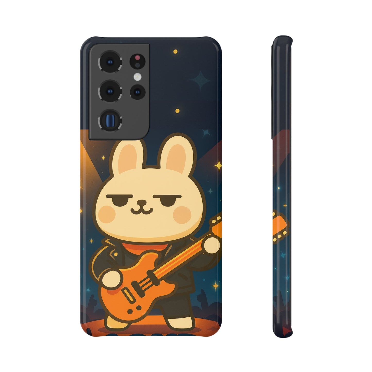 Guitar Bunny Slim Snap Case | Cute Phone Cover, Animal Lover Gift, Music Enthusiast Accessory, Cartoon Art, Fun Tech Decor - Capymo Family