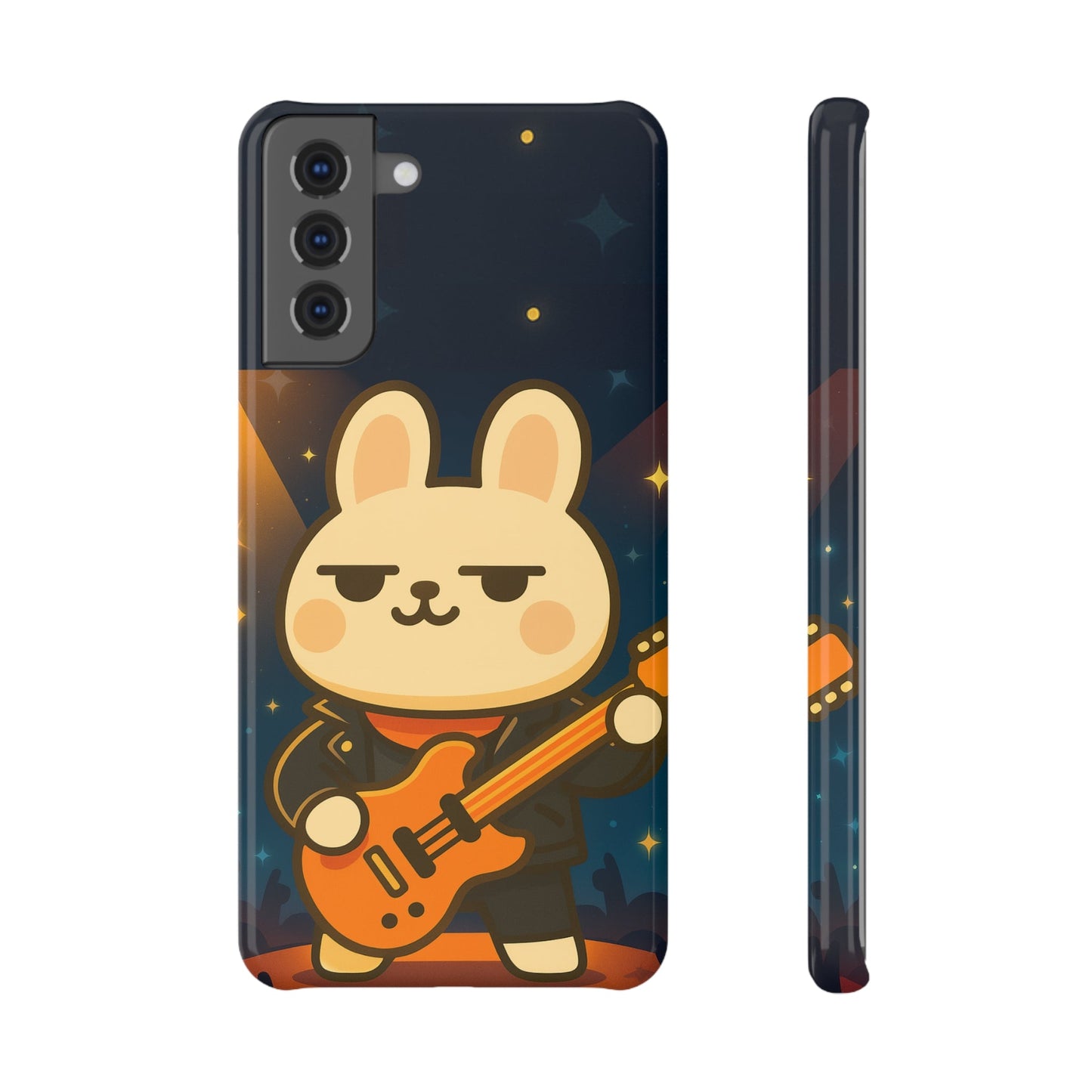 Guitar Bunny Slim Snap Case | Cute Phone Cover, Animal Lover Gift, Music Enthusiast Accessory, Cartoon Art, Fun Tech Decor - Capymo Family