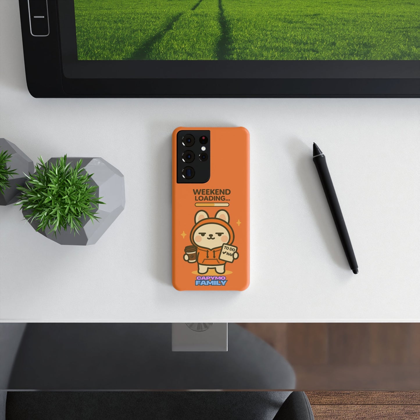 Slim Snap Case, Capymo Family Orange Hoodie Coffee Cup Checklist TO DO NAP Weekend Loading Phone Cover, Protective Phone Case, Phone - Capymo Family
