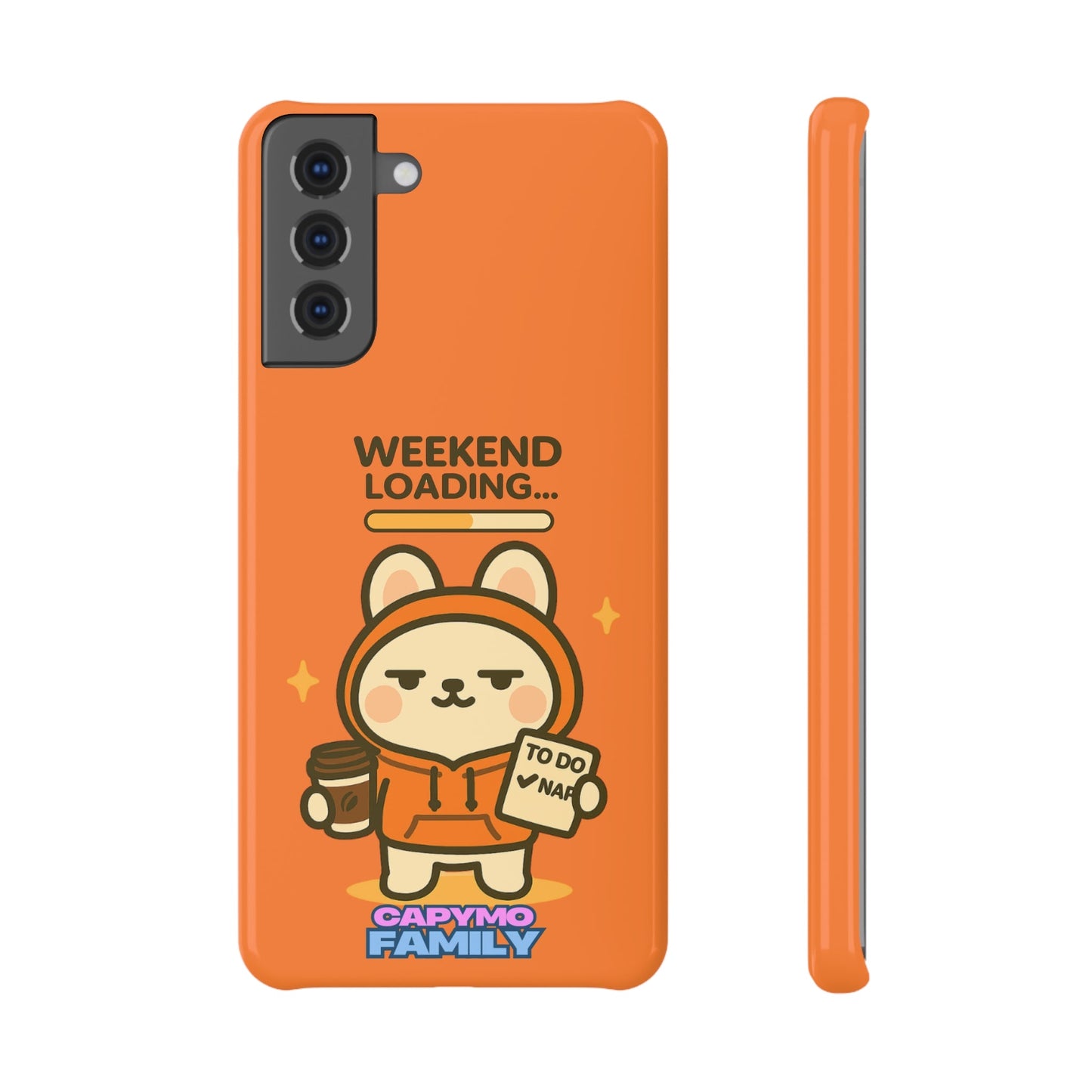 Slim Snap Case, Capymo Family Orange Hoodie Coffee Cup Checklist TO DO NAP Weekend Loading Phone Cover, Protective Phone Case, Phone - Capymo Family