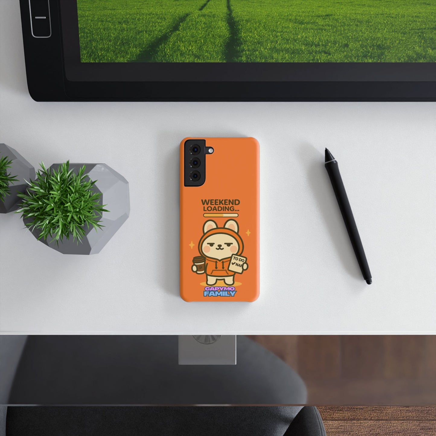 Slim Snap Case, Capymo Family Orange Hoodie Coffee Cup Checklist TO DO NAP Weekend Loading Phone Cover, Protective Phone Case, Phone - Capymo Family