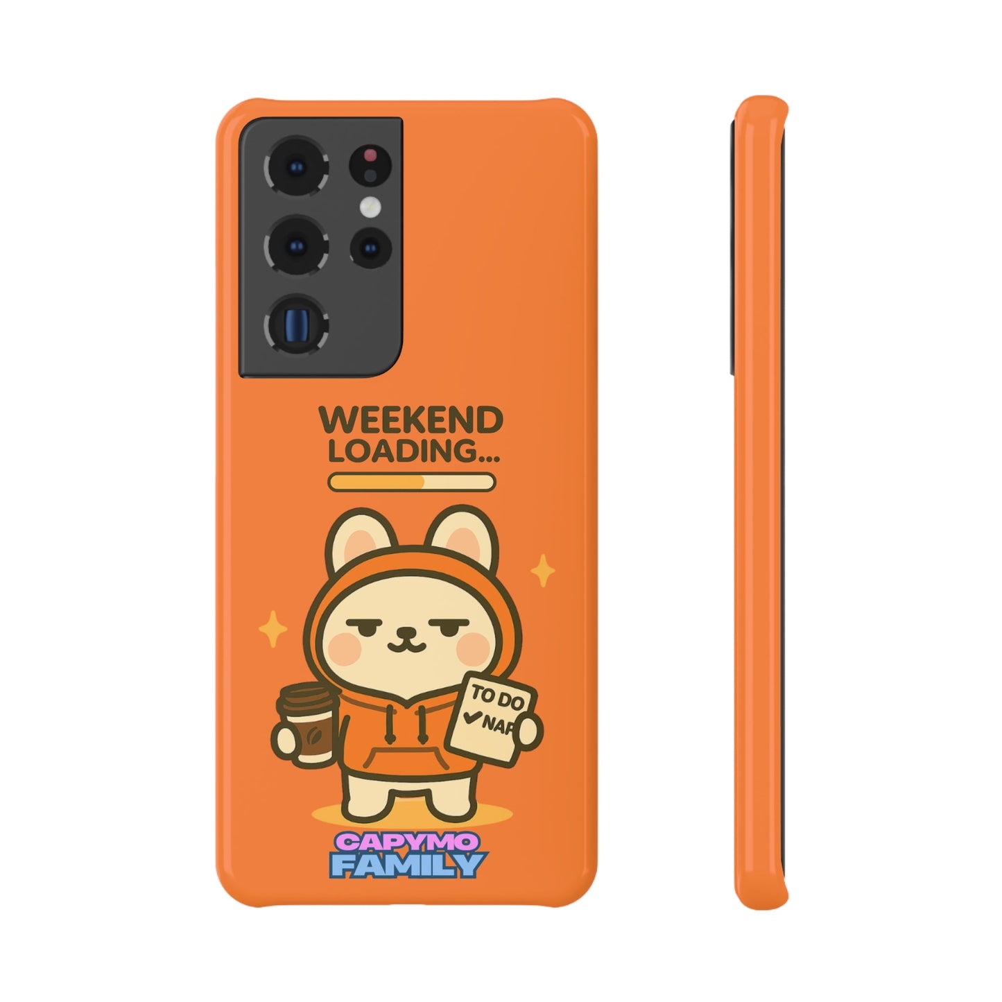Slim Snap Case, Capymo Family Orange Hoodie Coffee Cup Checklist TO DO NAP Weekend Loading Phone Cover, Protective Phone Case, Phone - Capymo Family
