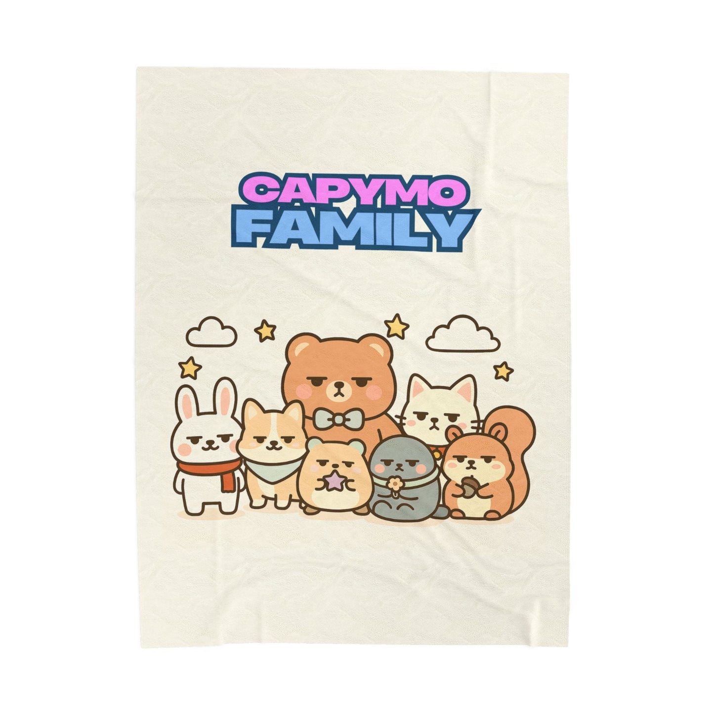 Velveteen Plush Blanket - Toto Sleeping Bunny Cartoon Cozy Throw, All Ages, Soft Kids Bedspread, Warm Lap Cover, Decorative Sofa Blanket - Capymo Family
