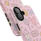 Capymo Family Kawaii Magic Snack Phone Case – Pastel Candy, Popcorn & Cookie Pattern Cover