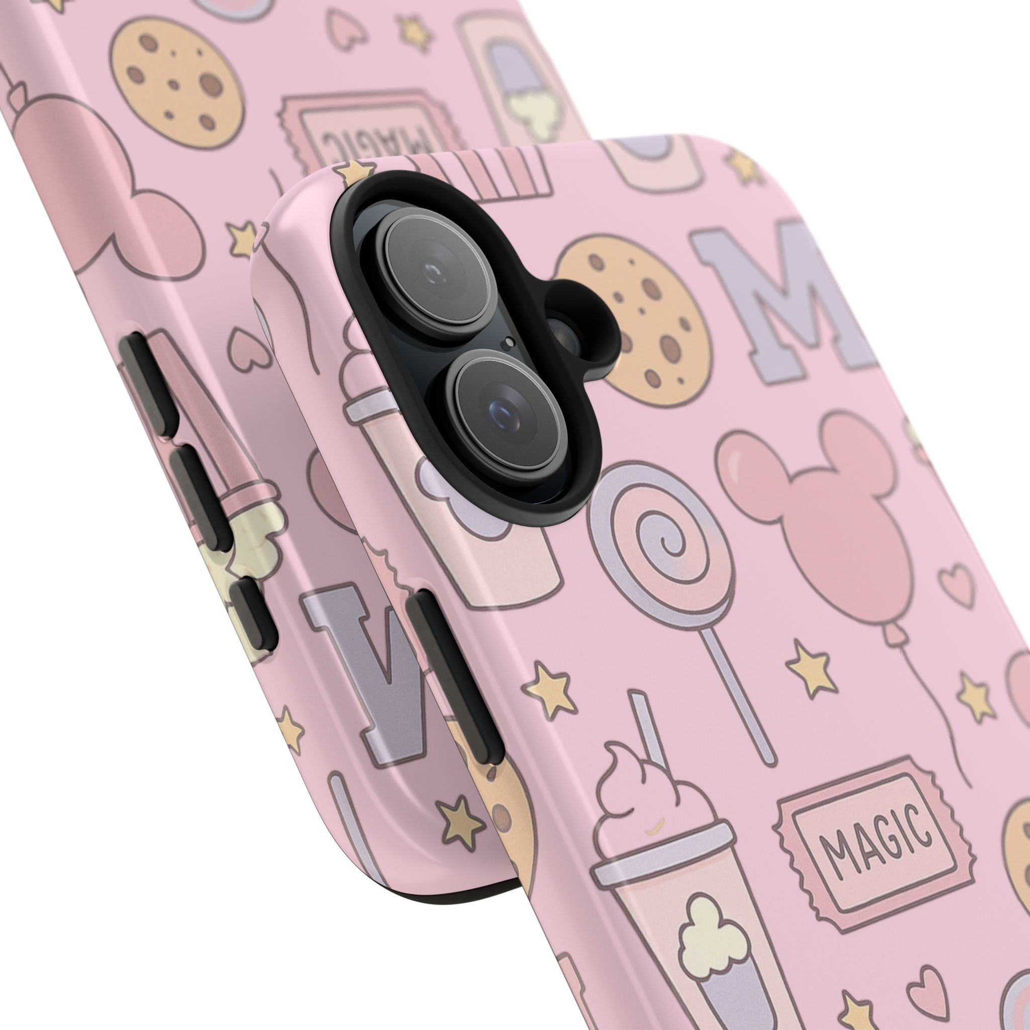 Capymo Family Kawaii Magic Snack Phone Case – Pastel Candy, Popcorn & Cookie Pattern Cover