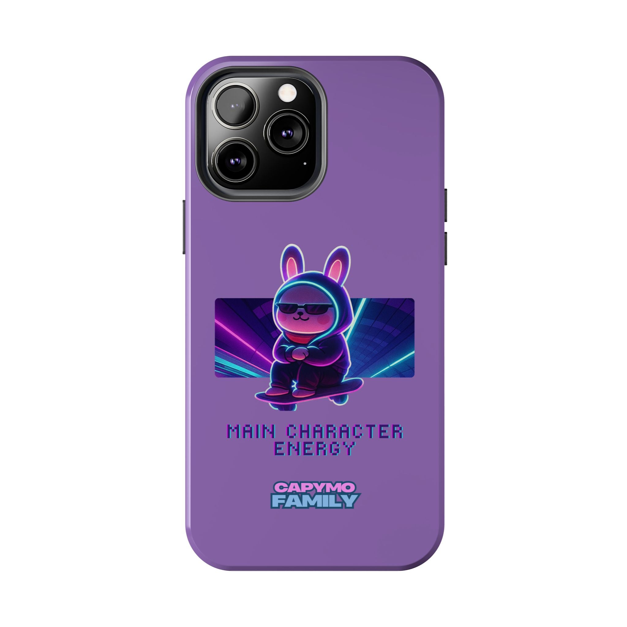 Capymo Family “Main Character Energy” Phone Case – Cyber Bunny Toto Aesthetic Cover