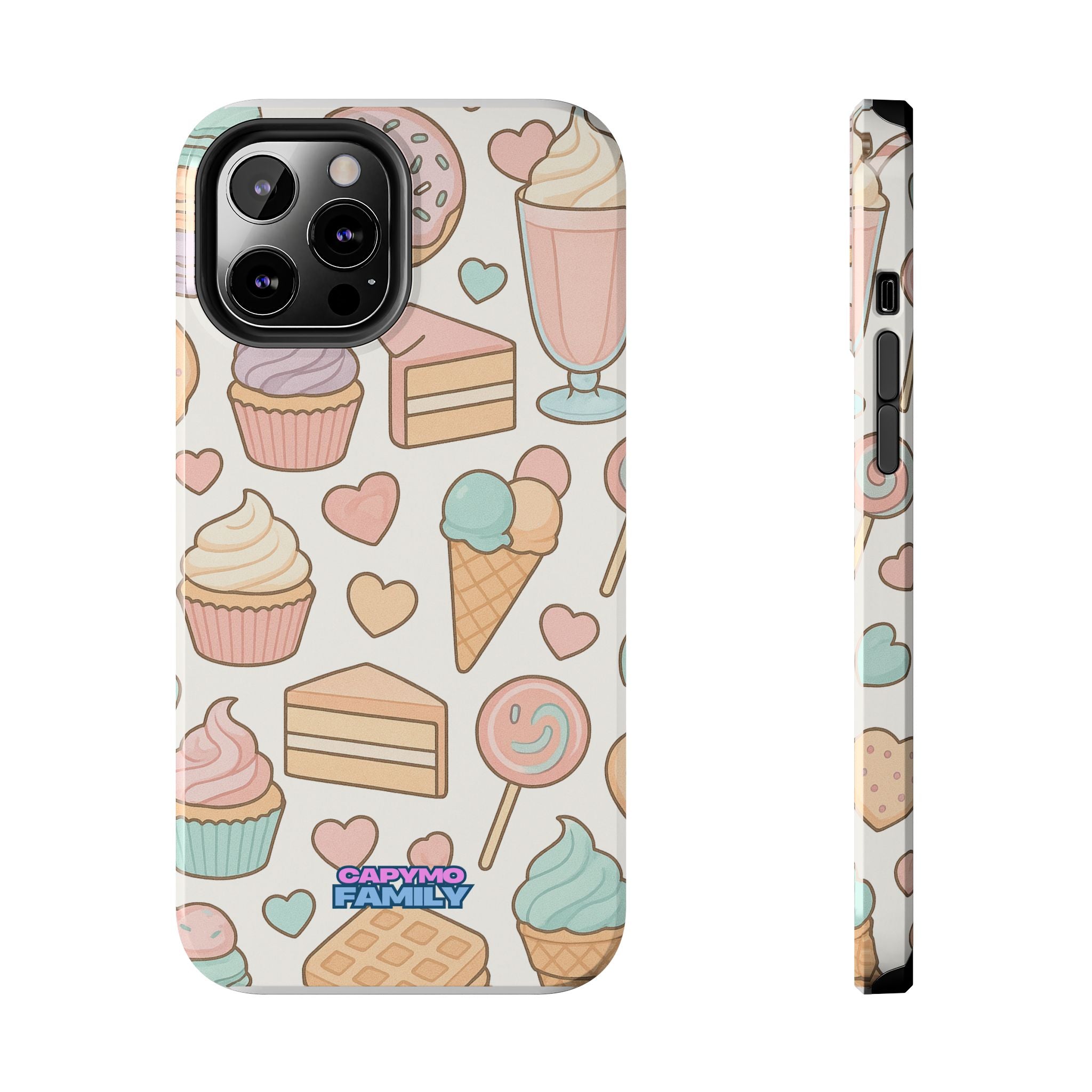 Capymo Family Kawaii Dessert Phone Case – “Sweet Tooth Collection” Ice Cream, Cake, and Candy Cute Pastel Design