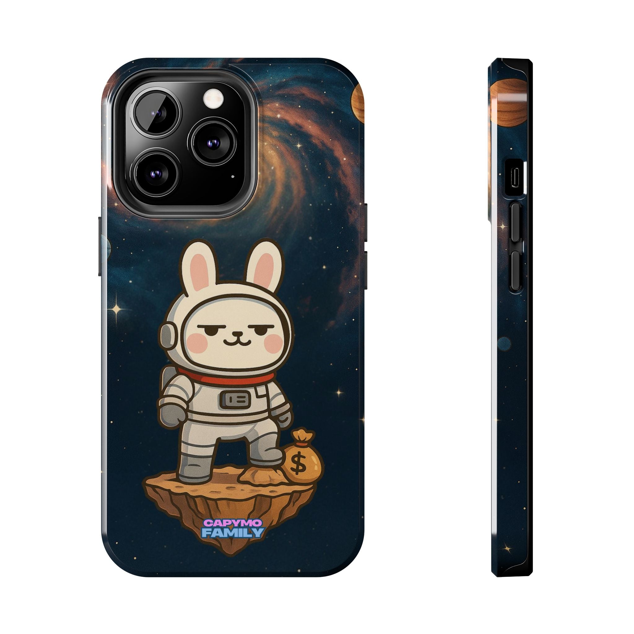 Capymo Family Cute Cartoon Bunny Tough Phone Case –Cute Astronaut  Bunny "Toto" Phone Case