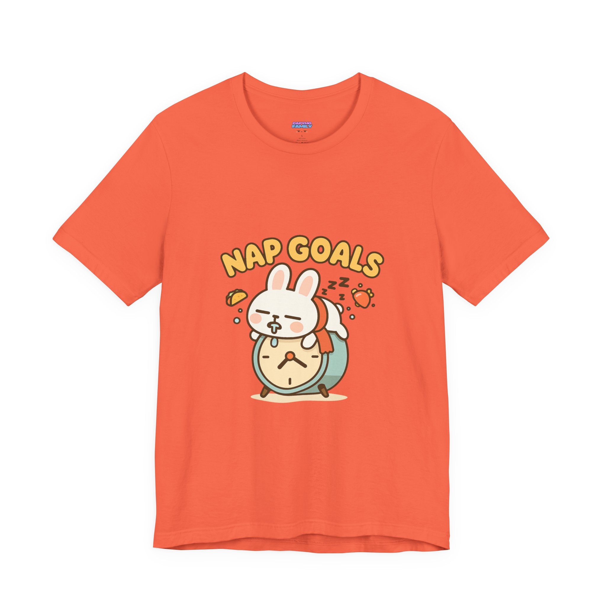 Capymo Family Kawaii Bunny Soft Cotton T-Shirt – "Nap Goals" "Toto" The Bunny Cute Tee (Unisex)