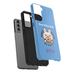 Capymo Family “Donut Worry, Be Soft” Phone Case – Cute Bunny & Donut Positive Vibes Cover