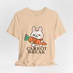 capymo Family Cute Carrot Break Bunny Tee - Unisex Jersey Short Sleeve Tee, Funny Animal Shirt, Spring Gift, Cute Graphic Tee, Gift for Bunny Lovers