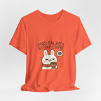 Capymo Family Kawaii Bunny Soft Cotton T-Shirt – "No Talkie Before Coffee" "Toto" The Bunny Cute Tee (Unisex)