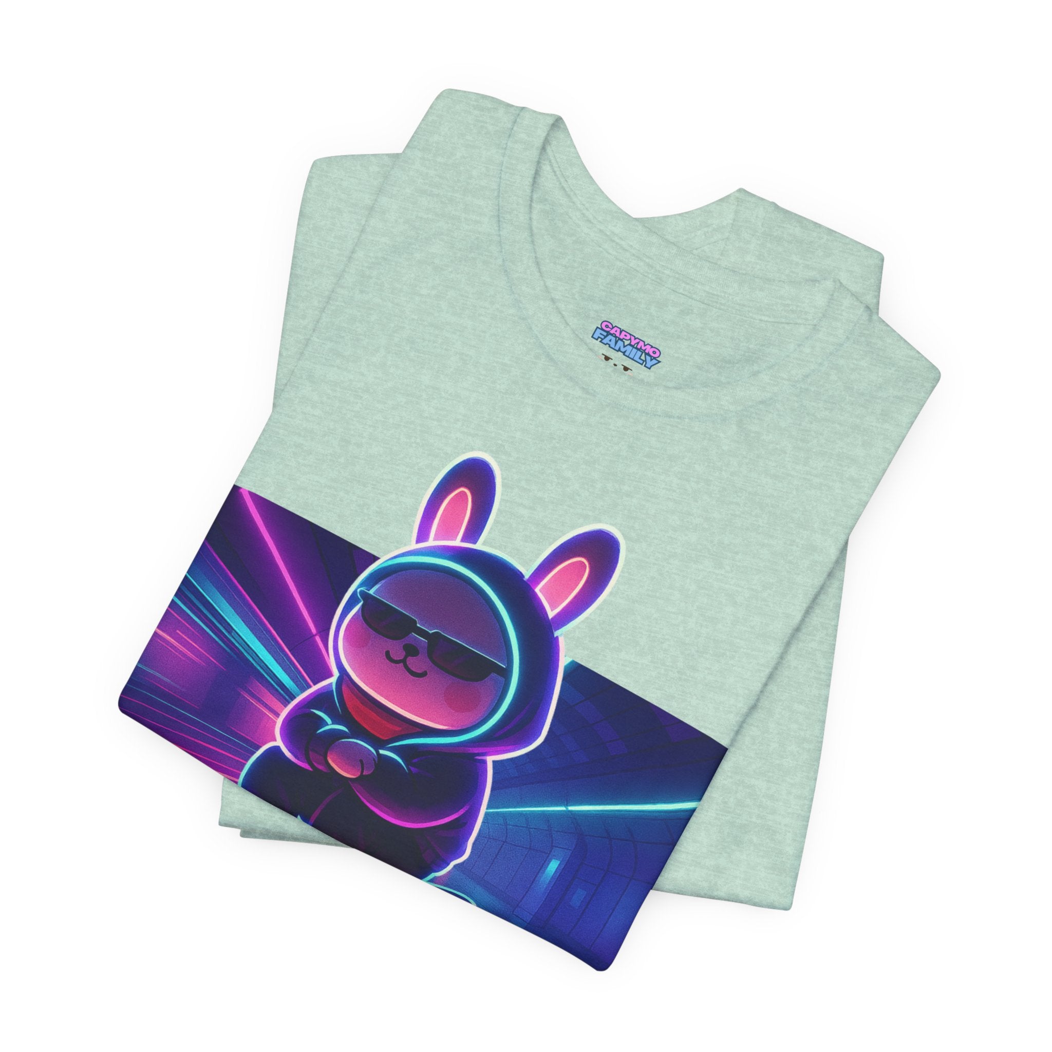 Capymo Family Kawaii Bunny Soft Cotton T-Shirt – "Main Character Energy" "Toto" The Bunny Cute Tee (Unisex)