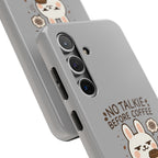 Capymo Family “No Talkie Before Coffee” Phone Case – Grumpy Bunny Morning Mood