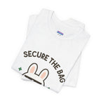 Capymo Family Kawaii Bunny Soft Cotton T-Shirt – "Secure the Bag" "Toto" The Bunny Cute Tee (Unisex)