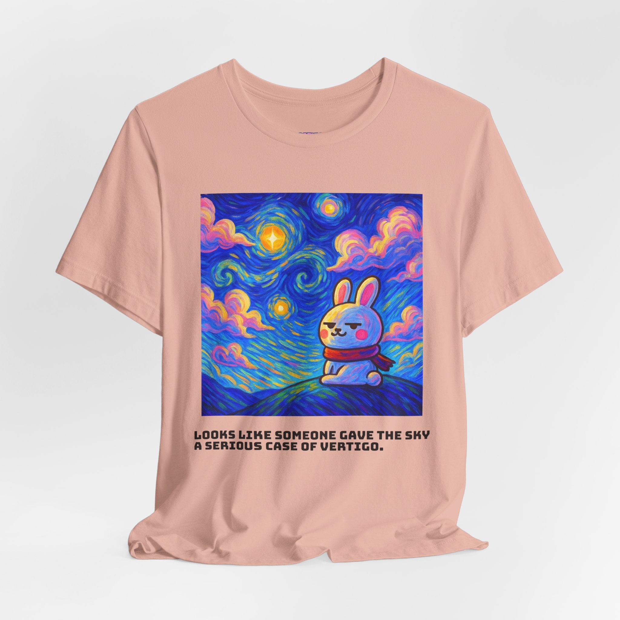 Capymo Family Starry Sky Night Vibrant Bunny Graphic Tee, Fun and Whimsical Short Sleeve Shirt, Perfect for Family Gatherings, Easter, or Everyday Wear