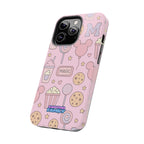 Capymo Family Kawaii Magic Snack Phone Case – Pastel Candy, Popcorn & Cookie Pattern Cover