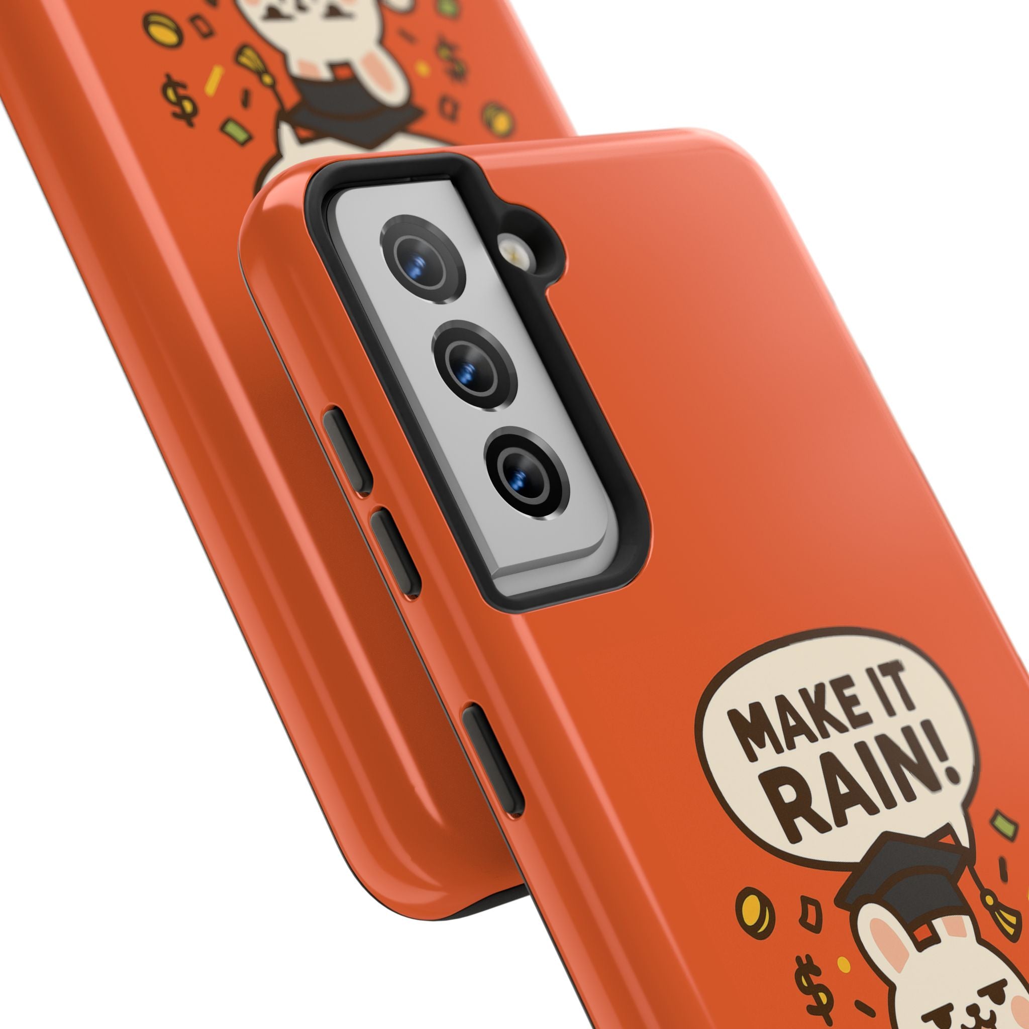 Capymo Family Playful Cute Cartoon Bunny Tough Phone Case –"Make It Rain" Bunny "Toto" Phone Case