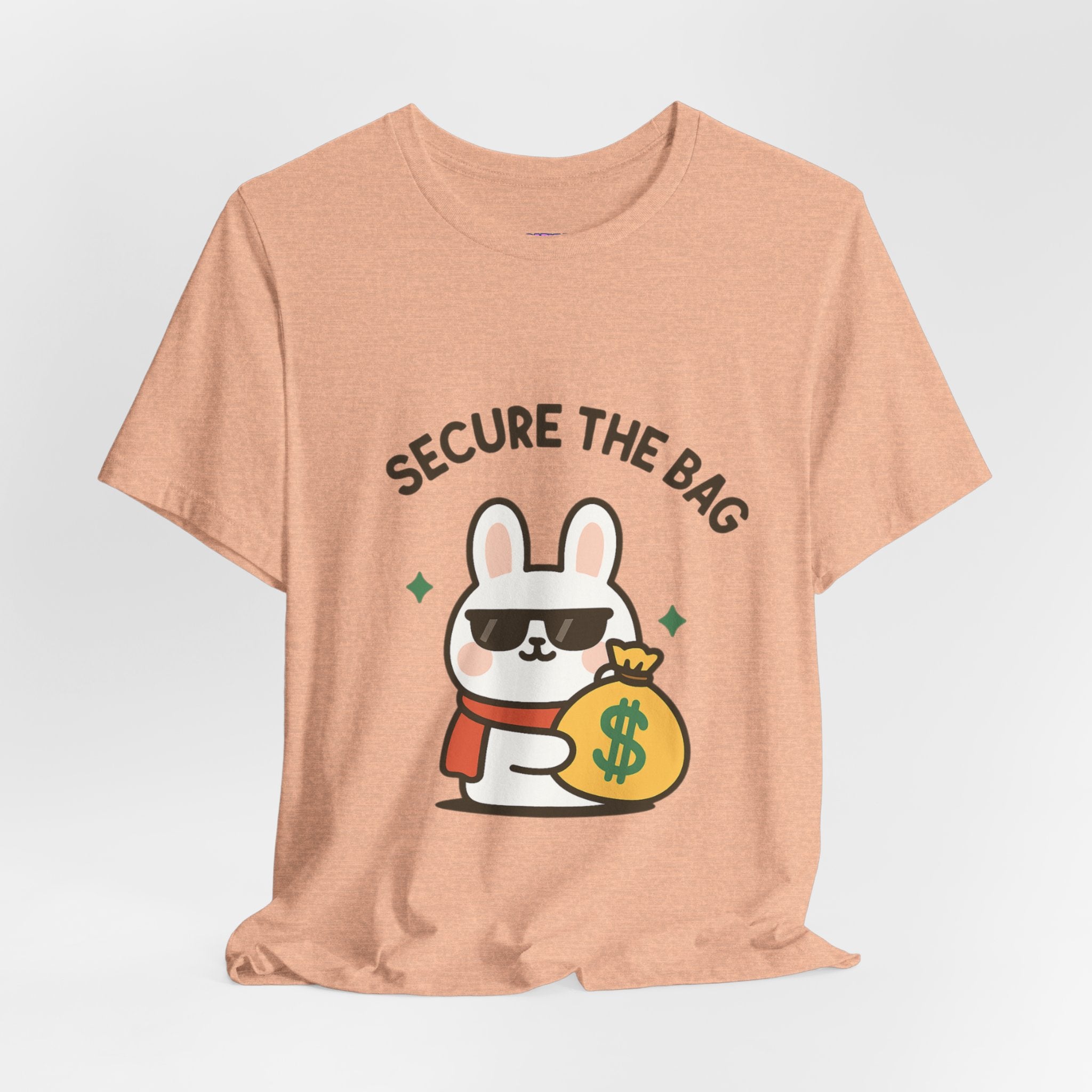 Capymo Family Kawaii Bunny Soft Cotton T-Shirt – "Secure the Bag" "Toto" The Bunny Cute Tee (Unisex)