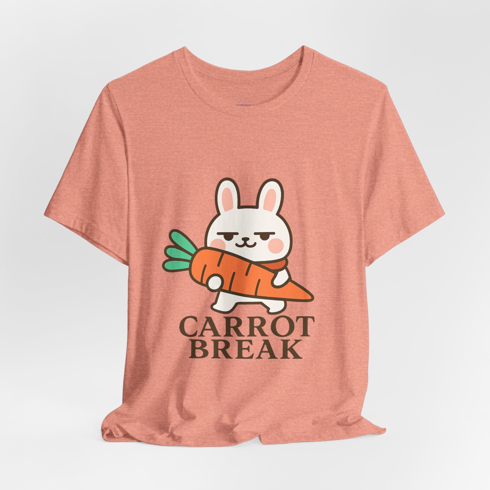 capymo Family Cute Carrot Break Bunny Tee - Unisex Jersey Short Sleeve Tee, Funny Animal Shirt, Spring Gift, Cute Graphic Tee, Gift for Bunny Lovers