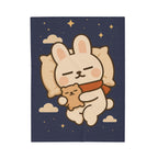 Velveteen Plush Blanket - Toto Sleeping Bunny Cartoon Cozy Throw, All Ages, Soft Kids Bedspread, Warm Lap Cover, Decorative Sofa Blanket
