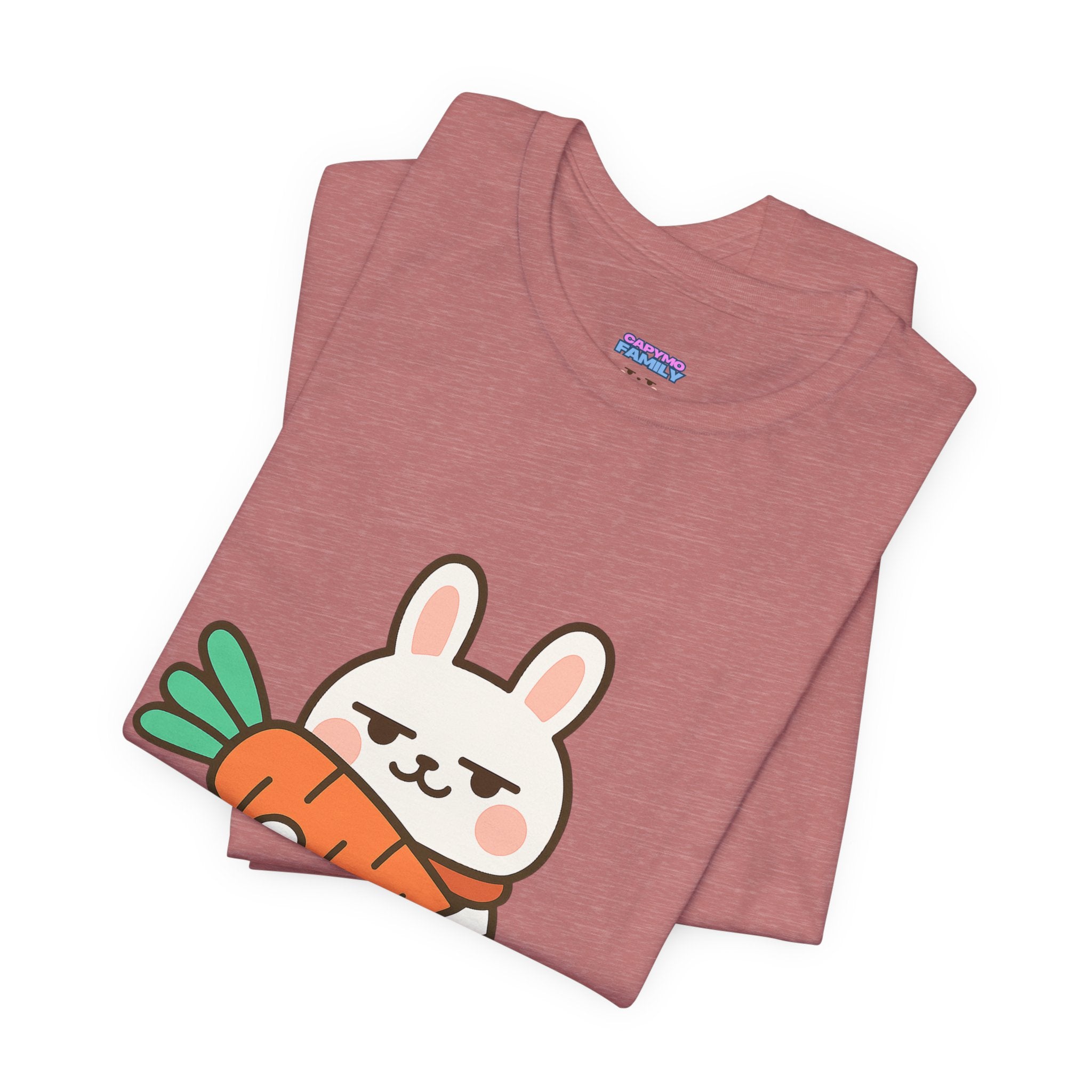 capymo Family Cute Carrot Break Bunny Tee - Unisex Jersey Short Sleeve Tee, Funny Animal Shirt, Spring Gift, Cute Graphic Tee, Gift for Bunny Lovers