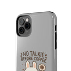 Capymo Family “No Talkie Before Coffee” Phone Case – Grumpy Bunny Morning Mood