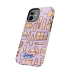 Capymo Family Kawaii Makeup Phone Case – Cute Girly iPhone Cover with Cosmetic Beauty Pattern